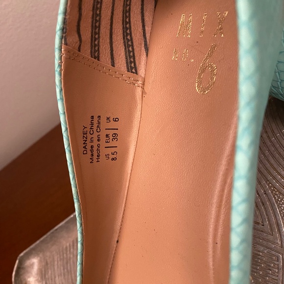 Teal faux snake ballet flats - Picture 5 of 5